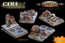 15MM four different 4 holes Infantry scenic bases (urban) 15A37CB