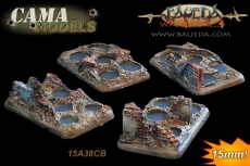 15MM four different 5 holes Infantry scenic bases (urban) 15A38CB